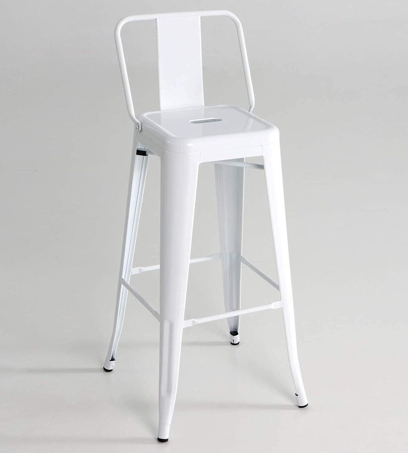 Taburete metal blanco pack 4 unidades